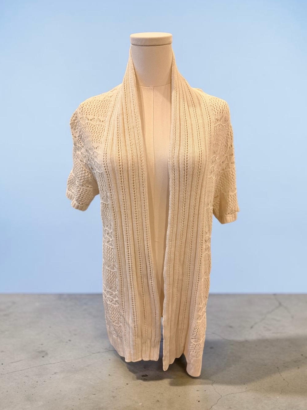 Merona Open-Front Short-Sleeve Knit Shrug in Cream
